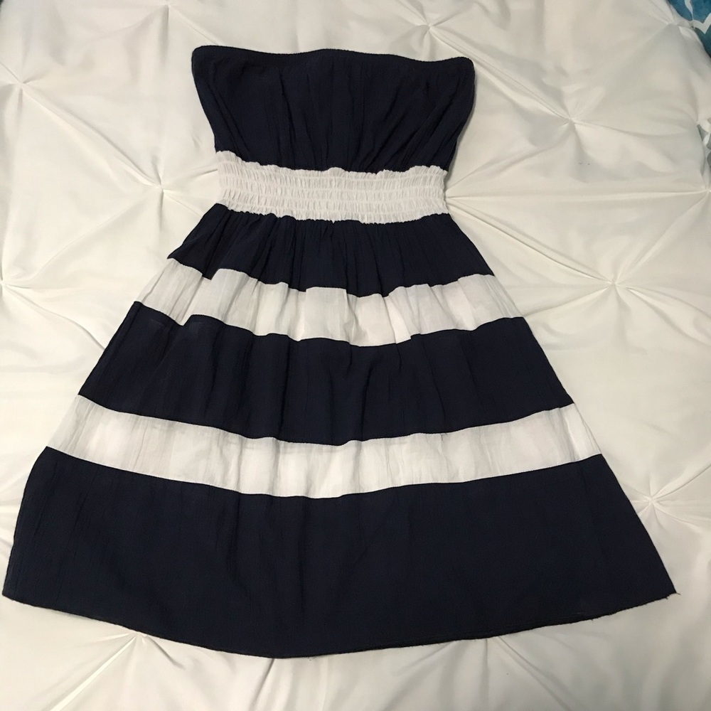 LAUREN Ralph Lauren Stripe Dress/Navy Blue & White